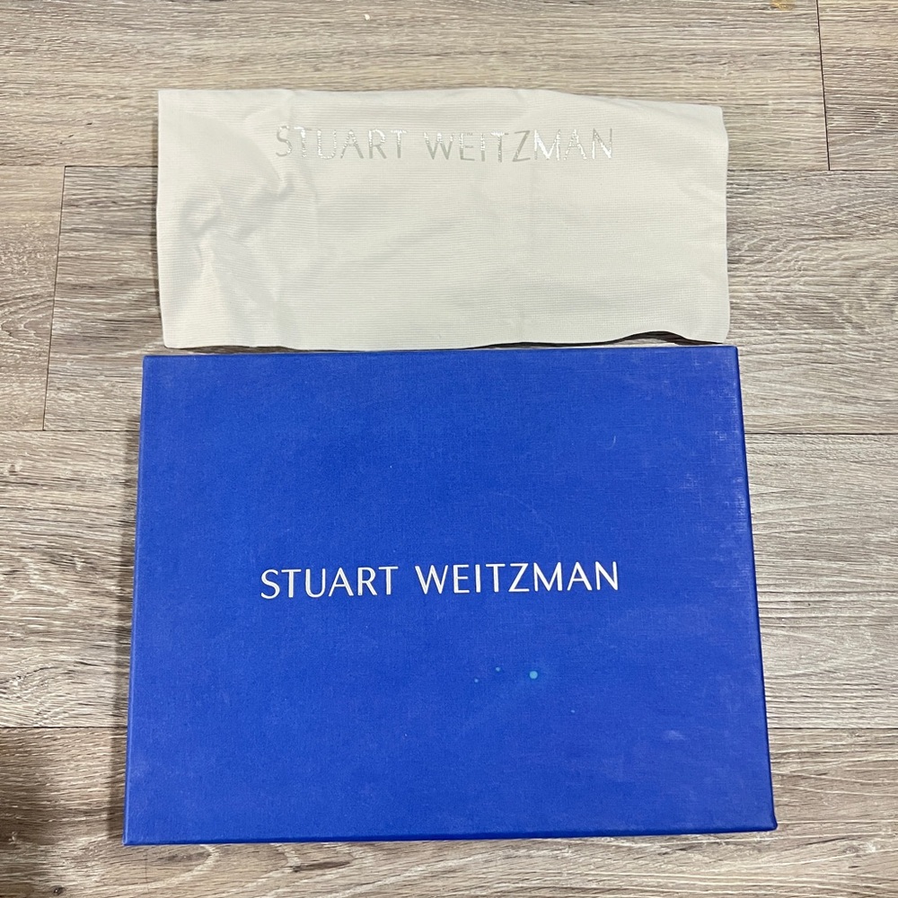 Stuart Weitzman Royal Blue Box with Cream Dust Bag size 9